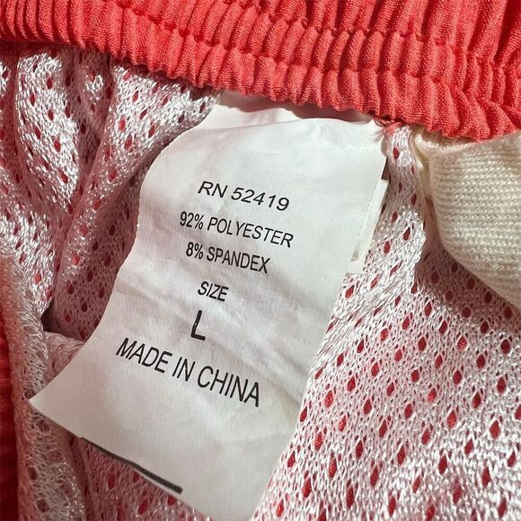 Sperry Men's Orange Beach Swim Shorts Size L Elastic Waistband Pockets - Picture 4 of 5